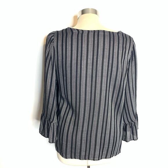 Anthropologie Drew striped flutter bell sleeve top Sz M - Picture 5 of 5